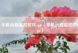 手机远程监控软件app（手机远程监控的app）