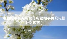 电脑给手机充电慢（电脑给手机充电慢什么原因）