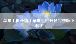 苹果手机开场（苹果手机开场完整版下载）