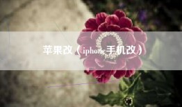 苹果改（iphone手机改）