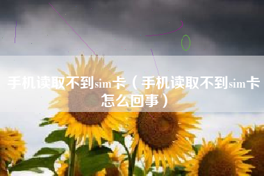 手机读取不到sim卡（手机读取不到sim卡怎么回事）