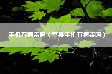 手机有病毒吗（苹果手机有病毒吗）