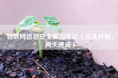 物联网信息安全复习笔记（从头开始，两天速成）